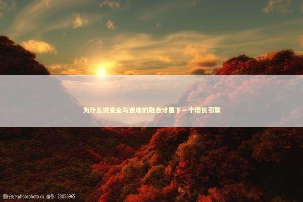 为什么说安全与速度的融合才是下一个增长引擎 IT技术